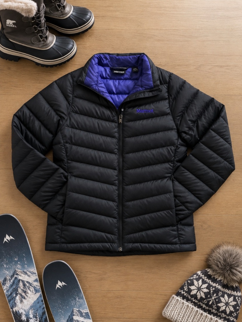 Marmot 700-fill Down Puffer Coat Women’s M Packable Winter Outdoor Jacket Black